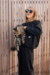 Pantalón de jogging negro de corte holgado.