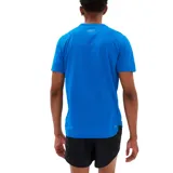 Remera de running celeste de manga corta con logo reflectivo en el pecho.