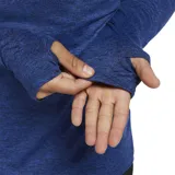 Buzo deportivo Nike Element de manga larga, con cuello alto y cierre frontal parcial. Presenta un diseño jaspeado en color azul y el logo de la marca estampado en el pecho.