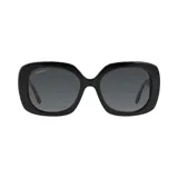 Lentes de sol Lancel con montura cuadrada de acetato negro y cristales grises degradados.