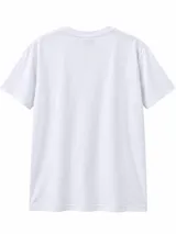 Remera blanca con estampado gráfico azul en el pecho con las frases "Adrenaline", "True Skate Power" y "New York City", y la silueta de un patinador.