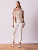 Cardigan tejido color beige, marca Vila Milano.