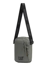 Bandolera Caterpillar modelo Explorer Shoulder BA color verde militar, con compartimento principal, bolsillo frontal con cordón y correa de hombro ajustable con el logotipo de la marca.
