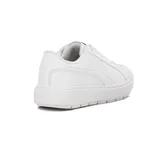 Championes casuales blancos de mujer, modelo Rocket de Diadora, con diseño de corte bajo, capellada lisa y suela gruesa de goma con relieve.