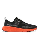 Championes de senderismo Columbia modelo Konos TRS, color negro con mediasuela naranja vibrante. Presentan empeine de malla técnica con sobrecapas sin costuras, sistema Navic Fit para ajuste en el mediopié, tecnología Omni-Max Plus con mediasuela Techlite+ para amortiguación y suela Adapt Trax para tracción en diversas superficies.