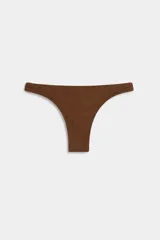 Bombacha de bikini amarilla de tiro bajo, con diseño clásico de cobertura moderada.