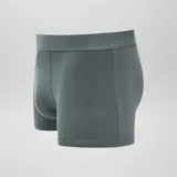 Pack de tres boxers lisos en tonos verde, gris y gris jaspeado, con cintura elástica.
