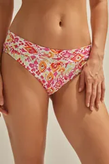 Bombacha de bikini tiro alto con estampado multicolor.
