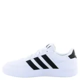 Championes Adidas Breaknet 2.0 de estilo urbano, color blanco con las icónicas tres tiras laterales en negro. Presentan un diseño de corte bajo con cierre de cordones, puntera perforada para mayor ventilación y suela de goma resistente.