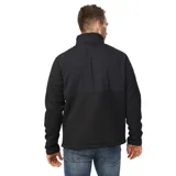 Campera Caterpillar de hombre, color negro, con cierre frontal, cuello alto y bolsillos laterales.