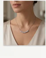 Collar de plata 925 con cadena fina y dije compuesto por seis círculos engastados con circonias.