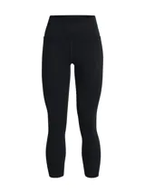 Calzas deportivas Under Armour modelo Meridian Ankle, color negro, de tiro alto con bolsillos laterales y tejido de punto supersuave.