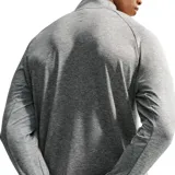 Buzo deportivo Nike de manga larga, color negro, con cuello alto y cierre frontal parcial. Presenta logo de la marca estampado en el pecho.