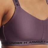 Top deportivo Under Armour negro con breteles anchos cruzados en la espalda con logo de la marca en blanco.
