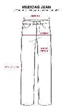 Jean de corte recto y largo, de tiro medio, color gris oscuro con efecto lavado. Presenta un bordado de estrella en los bolsillos traseros.