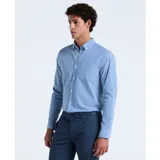 Camisa de manga larga de popelina stretch con diseño de cuadros gingham.