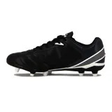 Championes de fútbol Diadora Roma MD, color negro con detalles en blanco y bandera italiana en el talón.