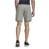 Short deportivo Adidas color gris melange, con cintura elástica ajustable con cordón negro y logo pequeño estampado en la pierna derecha.