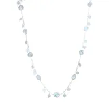 Collar de plata 925 con piedras aguamarinas y topacios azules de diversas formas.