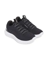 Championes de entrenamiento Under Armour Dynamic 2, color negro con entresuela blanca. Presentan parte superior de tejido IntelliKnit para mayor soporte, lengüeta acolchada y tecnología Flow en la suela para una pisada ligera y reactiva.