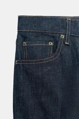 Jeans ZW Collection de tiro medio y corte bootcut, en color azul oscuro, con bolsillos, pespuntes a contraste y raya planchada al frente.