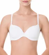 Soutien blanco con copa preformada, aro y breteles regulables.