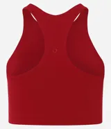 Top deportivo de microfibra color rosado, con diseño nadador y escote halter.