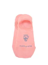 Medias invisibles color rosado, confeccionadas en tejido de algodón con spandex, diseñadas para usar con zapatillas.