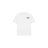 Remera Allsaints blanca de manga corta, con cuello redondo y diseño gráfico con el logo de la marca en el pecho.