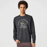 Buzo de manga larga Wrangler color negro con estampado frontal del logo de la marca y un tigre. Confeccionado en mezcla de algodón, con ribetes acanalados en cuello, puños y dobladillo.