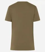 Blusa básica color mostaza, con escote redondo y manga corta.