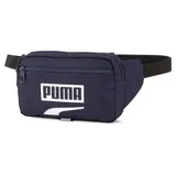 Riñonera Puma color azul marino con logo estampado en blanco en el frente. Cuenta con un compartimento principal con cierre, bolsillo frontal con cierre y correa ajustable con hebilla.