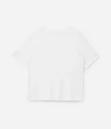 Remera basica de algodon color blanco, con escote en V y mangas cortas, de corte recto y diseno liso.
