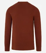 Suéter masculino de cuello redondo y manga larga, confeccionado en tejido de malla con textura de cuadros grid. Presenta un diseño minimalista y versátil, ideal para diversas ocasiones.