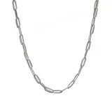 Collar plateado de acero quirúrgico con cadena de eslabones grandes.