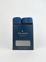 Pack de dos boxers de algodón con elastano, uno azul pálido y otro gris oscuro.