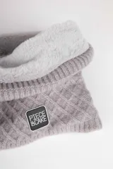 Cuello de punto color gris con interior de piel sintética suave.