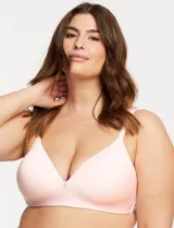 Soutien color rosa confeccionado en microfibra ultrasuave, con copas soft moldeadas, breteles convertibles y laterales dobles con varillas internas para mayor soporte.