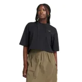 Remera corta negra de algodón con logo de New Balance bordado en el pecho.