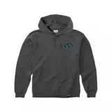 Canguro negro con capucha, bolsillo tipo canguro y logo de Etnies bordado en el pecho. Estampado del logo de Santa Cruz en la manga.