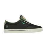 Championes Etnies Jameson 2 Eco, color negro con detalles en verde oliva y suela blanca.