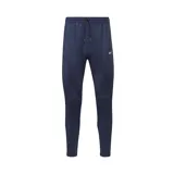 Pantalón deportivo Reebok de hombre, color azul marino, corte entallado, con cintura elástica ajustable con cordón y logo de la marca estampado en blanco en la pierna izquierda.