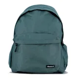 Mochila de color verde azulado (teal) con diseño clásico y bolsillo frontal con cierre. Presenta un pequeño logo rectangular negro con la palabra "Austral" en blanco en la parte inferior frontal.