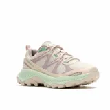 Zapatillas de trekking Merrell modelo Tempo Exp para mujer, en tonos beige, lila y verde menta. Presentan parte superior de malla transpirable, suela robusta con tacos para mayor tracción y entresuela amortiguada.