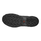 Championes de trekking Salomon X Ultra 360, de color negro y gris, con sistema de ajuste rápido de cordones Quicklace, suela Contagrip y tecnología Advanced Chassis para mayor estabilidad y protección en senderismo.
