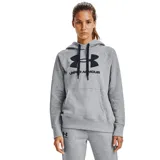 Canguro Under Armour Rival Fleece para mujer, color rosa con logo blanco estampado en el pecho.