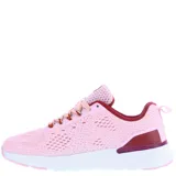 Championes deportivos de mujer color rosado, confeccionados en tejido de malla transpirable con cordones al tono y suela blanca con detalles en fucsia.