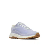 Championes de trail running Merrell Fly Strike 2, color lila con detalles en blanco y suela de goma color caramelo. Presentan una parte superior de malla transpirable con refuerzos de TPU, entresuela de espuma EVA para mayor amortiguación y suela con tacos antideslizantes para mejor tracción.