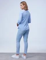 Remera negra de algodón, marca Ruby Rd, con mangas 3/4 y escote redondo.