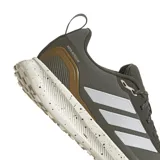 Championes Adidas Runfalcon 5 TR para hombre, color verde oscuro con detalles en blanco y marrón. Diseñados para running en terrenos irregulares, con exterior impermeable y suela Adiwear para mayor agarre.